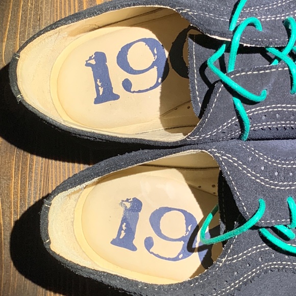 1901 Blue Suede Wingman Dress Oxfords